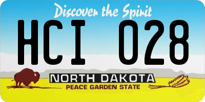 ND license plate HCI028