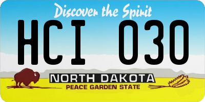 ND license plate HCI030