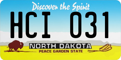 ND license plate HCI031