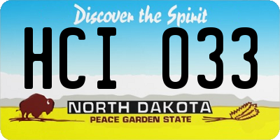 ND license plate HCI033