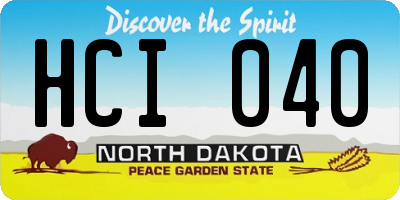 ND license plate HCI040