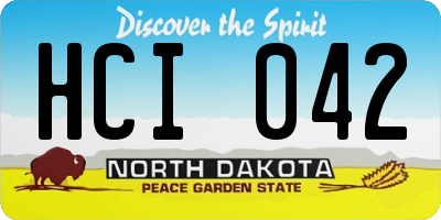 ND license plate HCI042