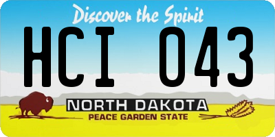 ND license plate HCI043