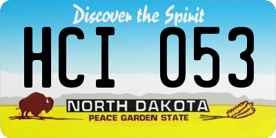 ND license plate HCI053