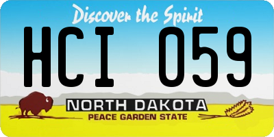 ND license plate HCI059