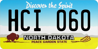 ND license plate HCI060