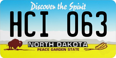 ND license plate HCI063