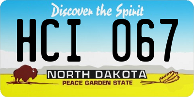 ND license plate HCI067