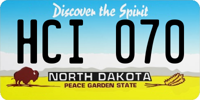 ND license plate HCI070