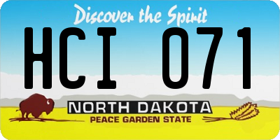 ND license plate HCI071