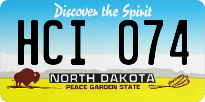 ND license plate HCI074