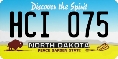 ND license plate HCI075