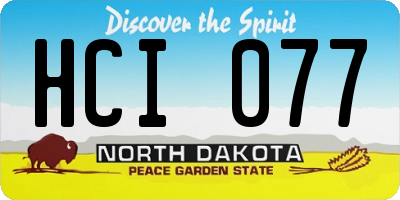 ND license plate HCI077