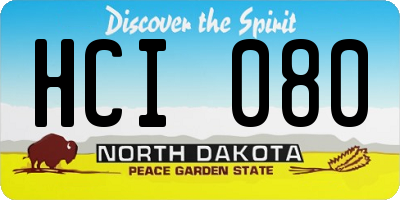 ND license plate HCI080