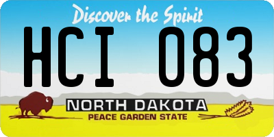 ND license plate HCI083