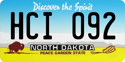 ND license plate HCI092