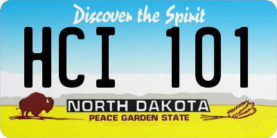 ND license plate HCI101