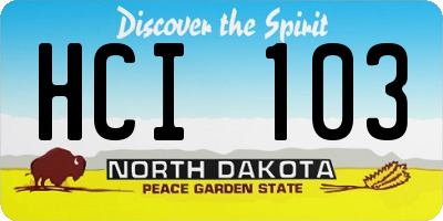 ND license plate HCI103