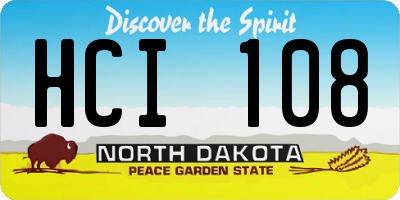 ND license plate HCI108