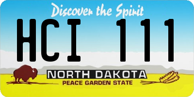 ND license plate HCI111