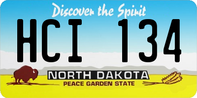 ND license plate HCI134