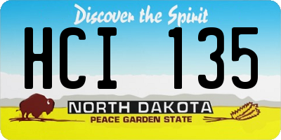 ND license plate HCI135