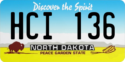 ND license plate HCI136