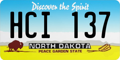 ND license plate HCI137