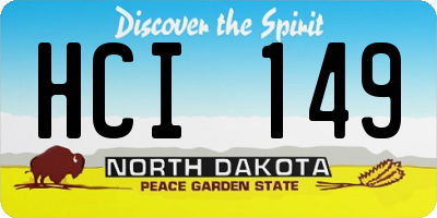 ND license plate HCI149