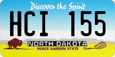ND license plate HCI155