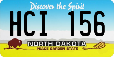 ND license plate HCI156