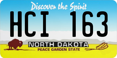 ND license plate HCI163