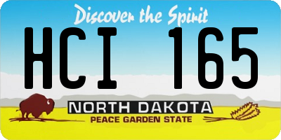 ND license plate HCI165