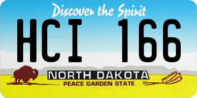 ND license plate HCI166