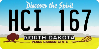 ND license plate HCI167