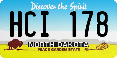 ND license plate HCI178