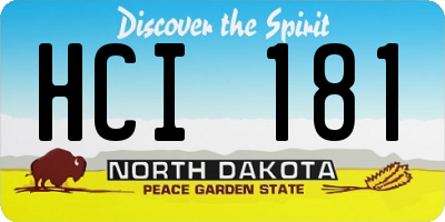 ND license plate HCI181
