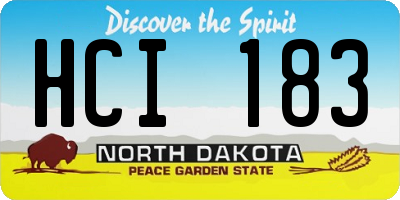 ND license plate HCI183