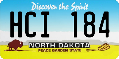 ND license plate HCI184
