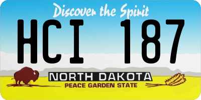 ND license plate HCI187