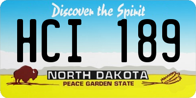 ND license plate HCI189