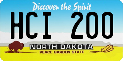 ND license plate HCI200