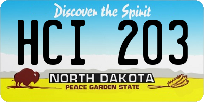 ND license plate HCI203