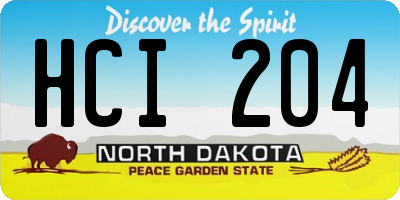 ND license plate HCI204