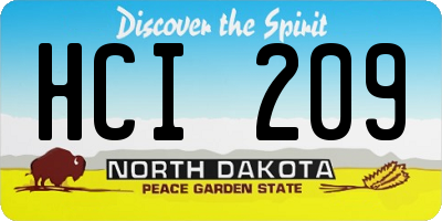 ND license plate HCI209
