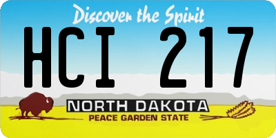 ND license plate HCI217
