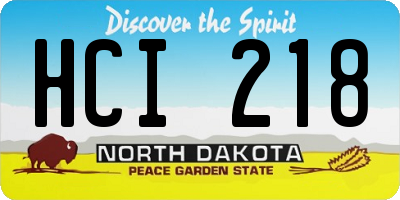 ND license plate HCI218