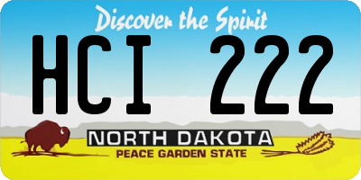 ND license plate HCI222