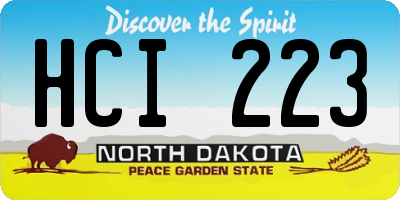 ND license plate HCI223