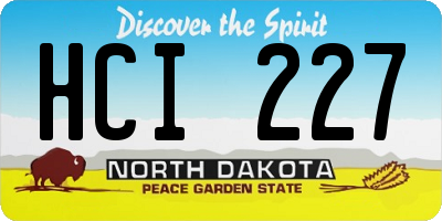ND license plate HCI227